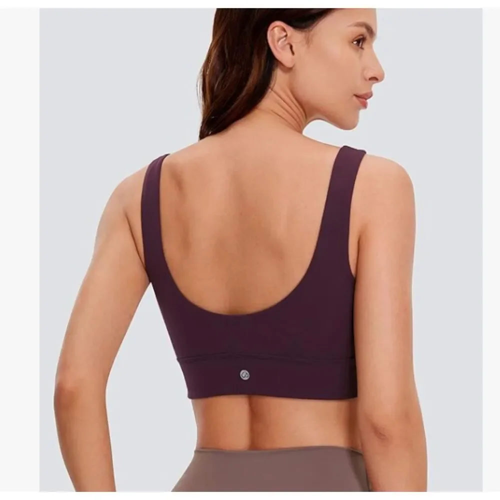 CRZ Yoga Butterluxe Longline Sports Bra Purple Medium Soft Stretch NWT - Picture 2 of 6